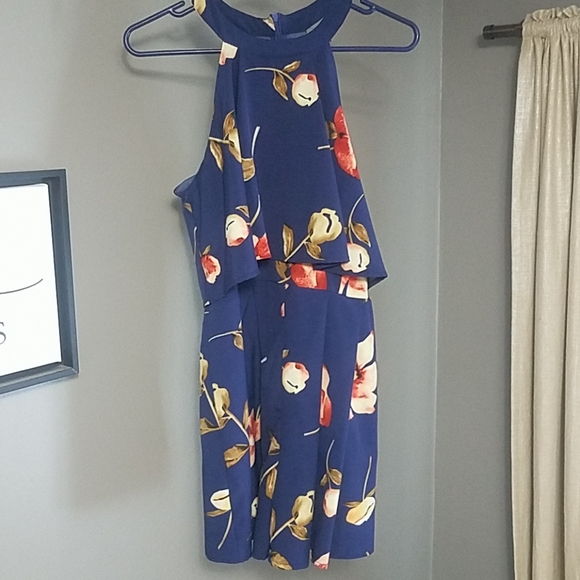 Blue Floral Romper - Picture 1 of 1